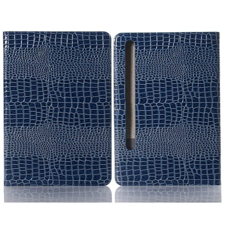 For Samsung Galaxy Tab S9+ Leather Case Stand Wallet Tablet Cover Crocodile Texture