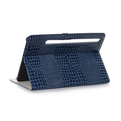 For Samsung Galaxy Tab S9+ Leather Case Stand Wallet Tablet Cover Crocodile Texture