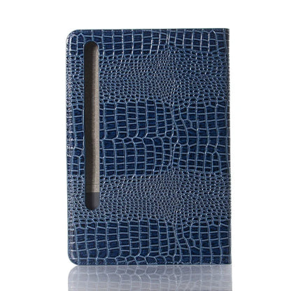 For Samsung Galaxy Tab S9+ Leather Case Stand Wallet Tablet Cover Crocodile Texture