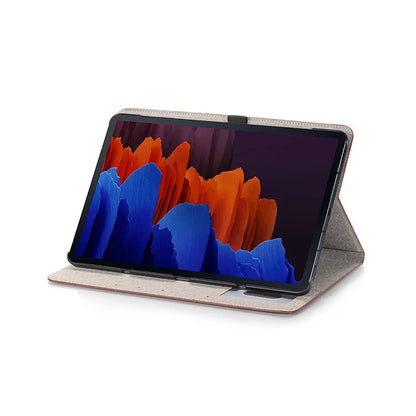 For Samsung Galaxy Tab S9+ Leather Case Stand Wallet Tablet Cover Crocodile Texture