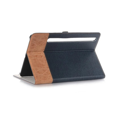 For Samsung Galaxy Tab S9+ Stand Folio Case PU Leather Cross Texture Tablet Cover with Card Slots