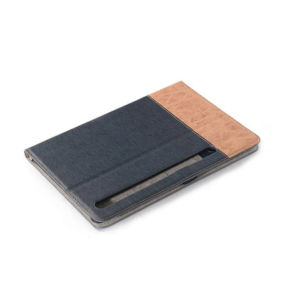 For Samsung Galaxy Tab S9+ Stand Folio Case PU Leather Cross Texture Tablet Cover with Card Slots