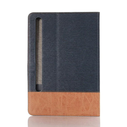 For Samsung Galaxy Tab S9+ Stand Folio Case PU Leather Cross Texture Tablet Cover with Card Slots