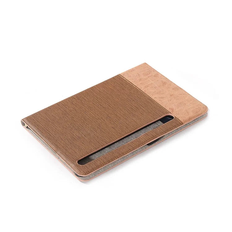 For Samsung Galaxy Tab S9+ Stand Folio Case PU Leather Cross Texture Tablet Cover with Card Slots