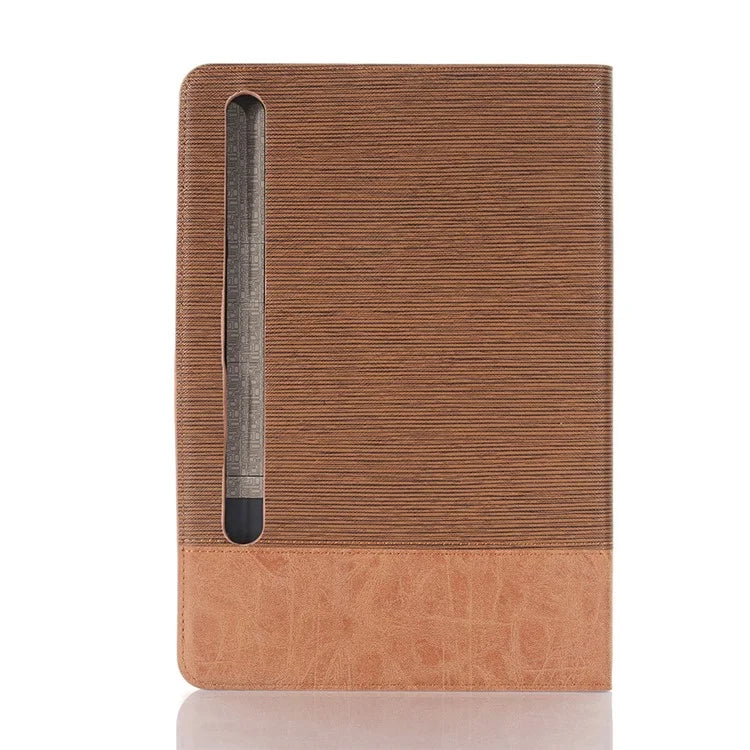 For Samsung Galaxy Tab S9+ Stand Folio Case PU Leather Cross Texture Tablet Cover with Card Slots