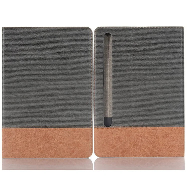 For Samsung Galaxy Tab S9+ Stand Folio Case PU Leather Cross Texture Tablet Cover with Card Slots