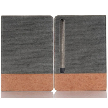 For Samsung Galaxy Tab S9+ Stand Folio Case PU Leather Cross Texture Tablet Cover with Card Slots