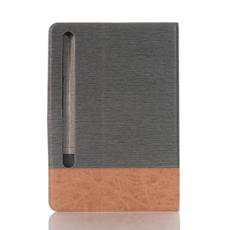 For Samsung Galaxy Tab S9+ Stand Folio Case PU Leather Cross Texture Tablet Cover with Card Slots