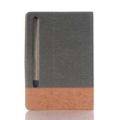 For Samsung Galaxy Tab S9+ Stand Folio Case PU Leather Cross Texture Tablet Cover with Card Slots
