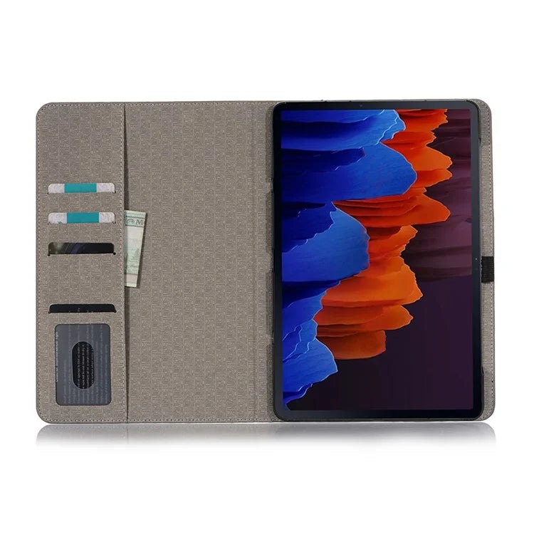 For Samsung Galaxy Tab S9+ Map Pattern Case PU Leather Stand Wallet Protective Tablet Cover