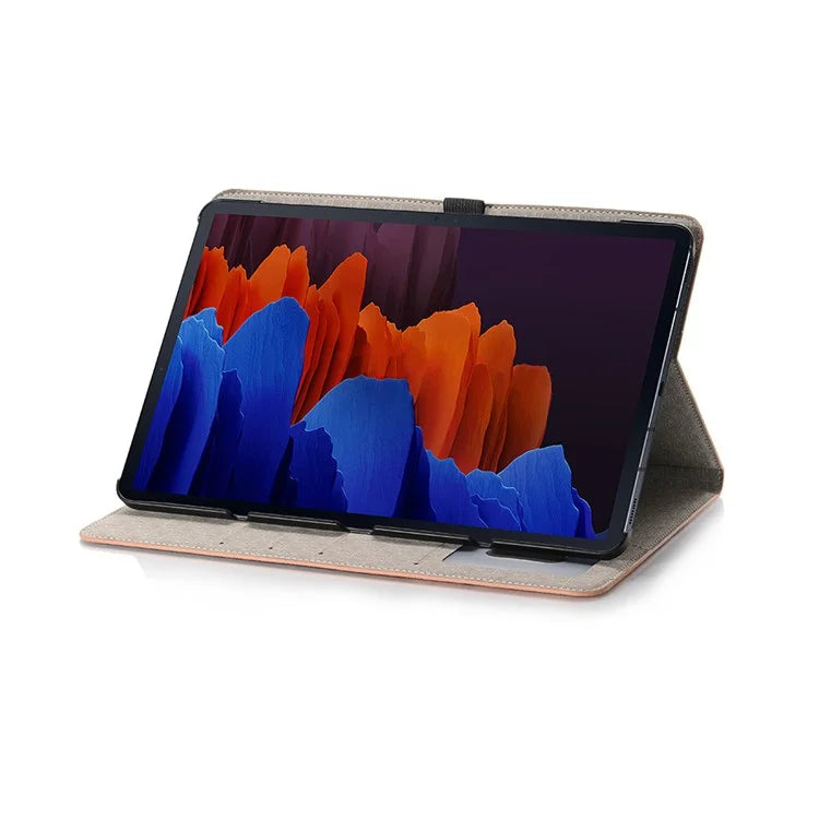 For Samsung Galaxy Tab S9+ Map Pattern Case PU Leather Stand Wallet Protective Tablet Cover