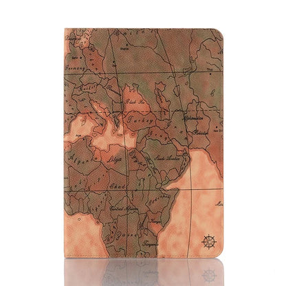 For Samsung Galaxy Tab S9+ Map Pattern Case PU Leather Stand Wallet Protective Tablet Cover