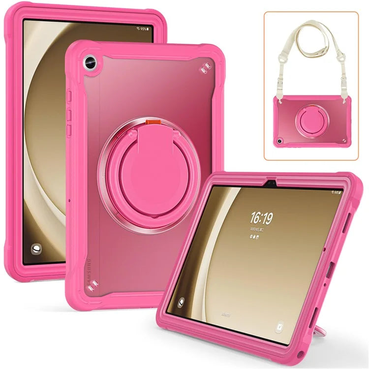 For Samsung Galaxy Tab A9+ SM-X210 / X216 / X218 Case Drop-Proof PC+TPU Cover with Shoulder Strap