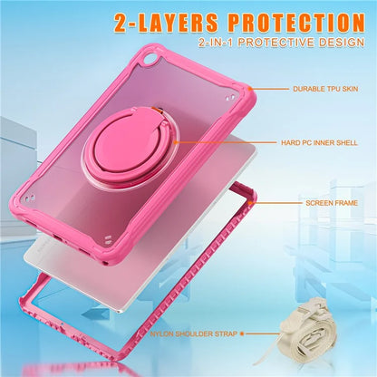 For Samsung Galaxy Tab A9+ SM-X210 / X216 / X218 Case Drop-Proof PC+TPU Cover with Shoulder Strap