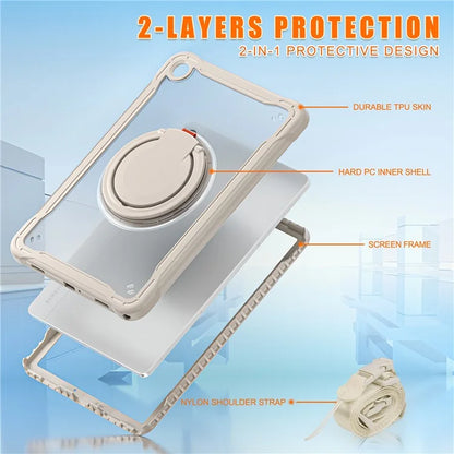 For Samsung Galaxy Tab A9+ SM-X210 / X216 / X218 Case Drop-Proof PC+TPU Cover with Shoulder Strap