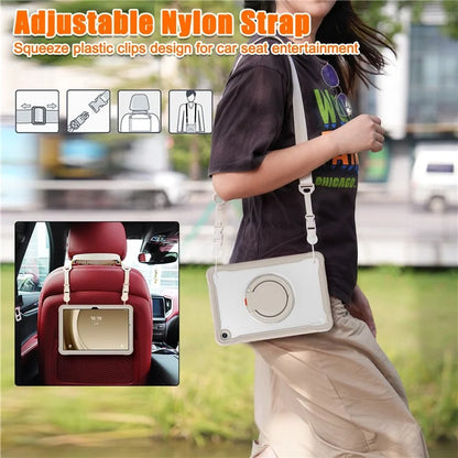 For Samsung Galaxy Tab A9+ SM-X210 / X216 / X218 Case Drop-Proof PC+TPU Cover with Shoulder Strap