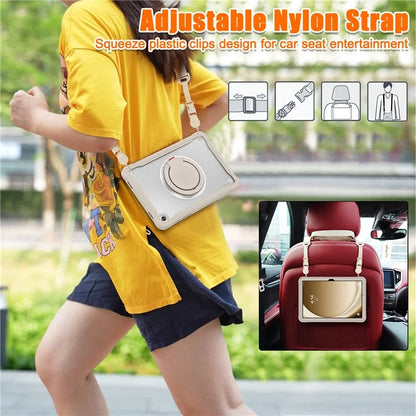 For Samsung Galaxy Tab A9+ SM-X210 / X216 / X218 Case Drop-Proof PC+TPU Cover with Shoulder Strap