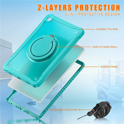 For Samsung Galaxy Tab A9+ SM-X210 / X216 / X218 Case Drop-Proof PC+TPU Cover with Shoulder Strap