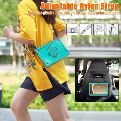 For Samsung Galaxy Tab A9+ SM-X210 / X216 / X218 Case Drop-Proof PC+TPU Cover with Shoulder Strap