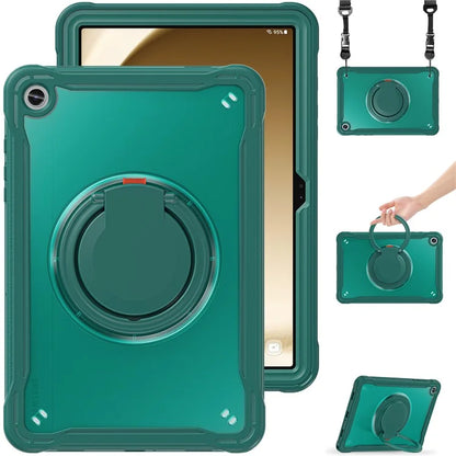 For Samsung Galaxy Tab A9+ SM-X210 / X216 / X218 Case Drop-Proof PC+TPU Cover with Shoulder Strap