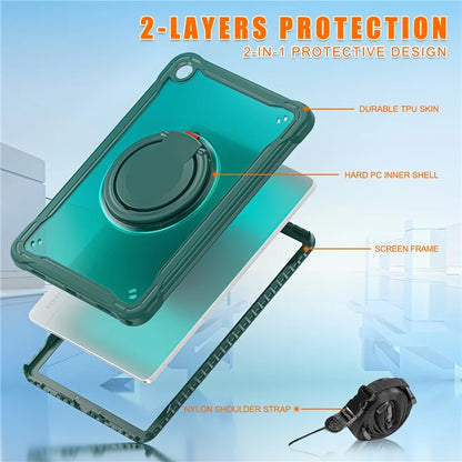 For Samsung Galaxy Tab A9+ SM-X210 / X216 / X218 Case Drop-Proof PC+TPU Cover with Shoulder Strap