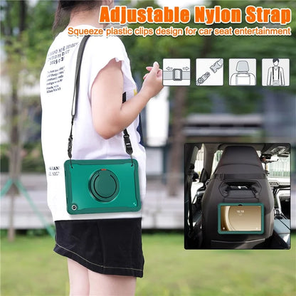 For Samsung Galaxy Tab A9+ SM-X210 / X216 / X218 Case Drop-Proof PC+TPU Cover with Shoulder Strap