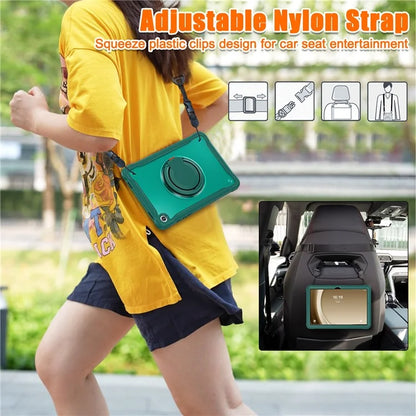 For Samsung Galaxy Tab A9+ SM-X210 / X216 / X218 Case Drop-Proof PC+TPU Cover with Shoulder Strap
