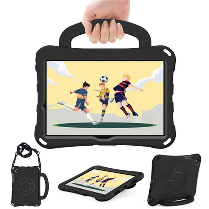For Samsung Galaxy Tab A8 10.5 (2021) / (2022) EVA Case Soccer Pattern Handle Kickstand Shoulder Strap Cover