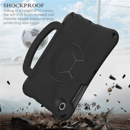 For Samsung Galaxy Tab A8 10.5 (2021) / (2022) EVA Case Soccer Pattern Handle Kickstand Shoulder Strap Cover