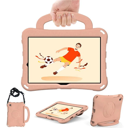 For Samsung Galaxy Tab A8 10.5 (2021) / (2022) EVA Case Soccer Pattern Handle Kickstand Shoulder Strap Cover