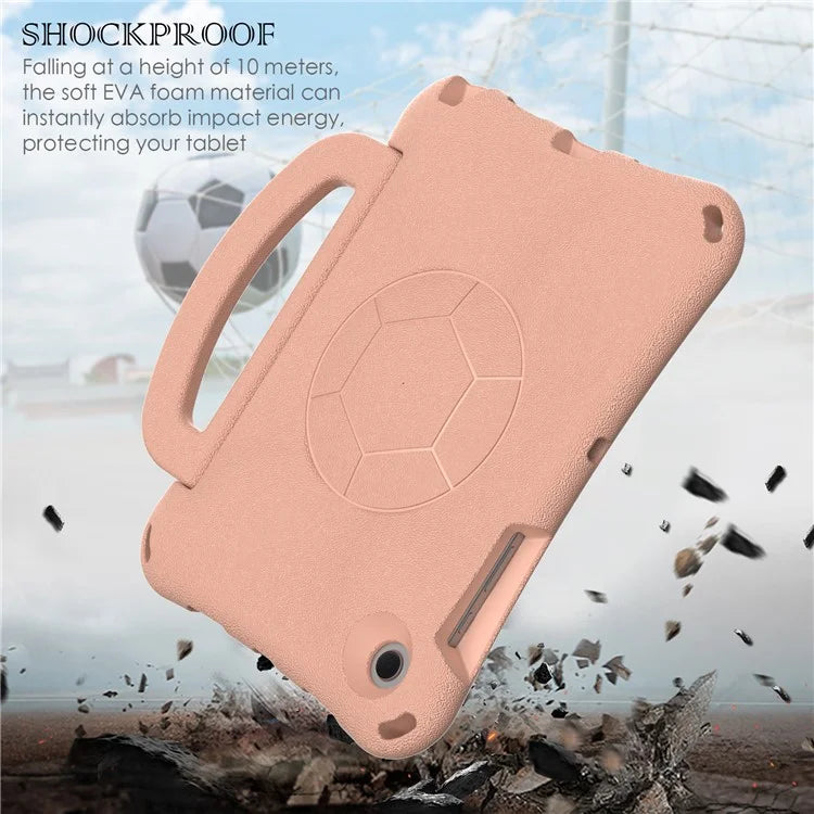 For Samsung Galaxy Tab A8 10.5 (2021) / (2022) EVA Case Soccer Pattern Handle Kickstand Shoulder Strap Cover