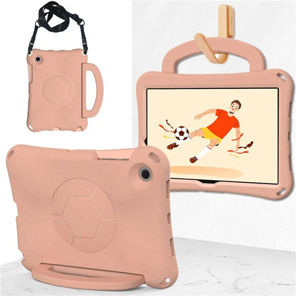 For Samsung Galaxy Tab A8 10.5 (2021) / (2022) EVA Case Soccer Pattern Handle Kickstand Shoulder Strap Cover