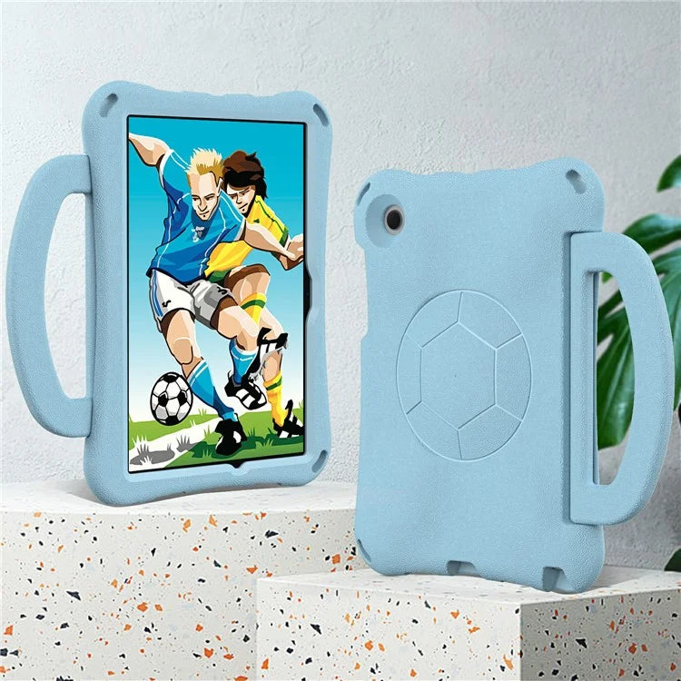 For Samsung Galaxy Tab A8 10.5 (2021) / (2022) EVA Case Soccer Pattern Handle Kickstand Shoulder Strap Cover