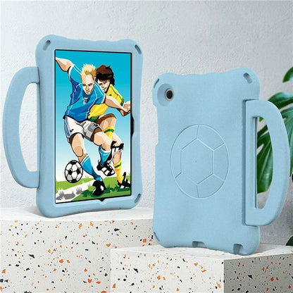 For Samsung Galaxy Tab A8 10.5 (2021) / (2022) EVA Case Soccer Pattern Handle Kickstand Shoulder Strap Cover