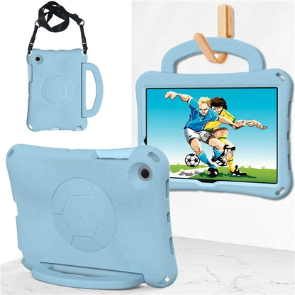 For Samsung Galaxy Tab A8 10.5 (2021) / (2022) EVA Case Soccer Pattern Handle Kickstand Shoulder Strap Cover