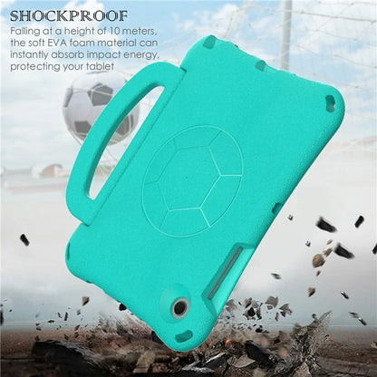 For Samsung Galaxy Tab A8 10.5 (2021) / (2022) EVA Case Soccer Pattern Handle Kickstand Shoulder Strap Cover