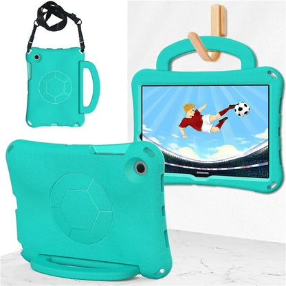 For Samsung Galaxy Tab A8 10.5 (2021) / (2022) EVA Case Soccer Pattern Handle Kickstand Shoulder Strap Cover