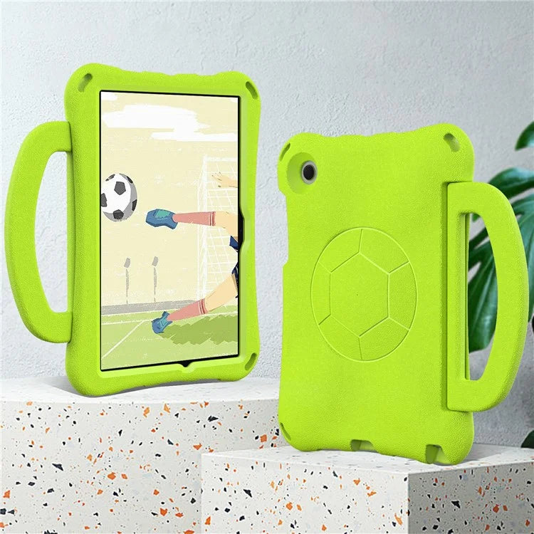 For Samsung Galaxy Tab A8 10.5 (2021) / (2022) EVA Case Soccer Pattern Handle Kickstand Shoulder Strap Cover