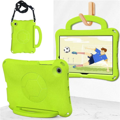 For Samsung Galaxy Tab A8 10.5 (2021) / (2022) EVA Case Soccer Pattern Handle Kickstand Shoulder Strap Cover