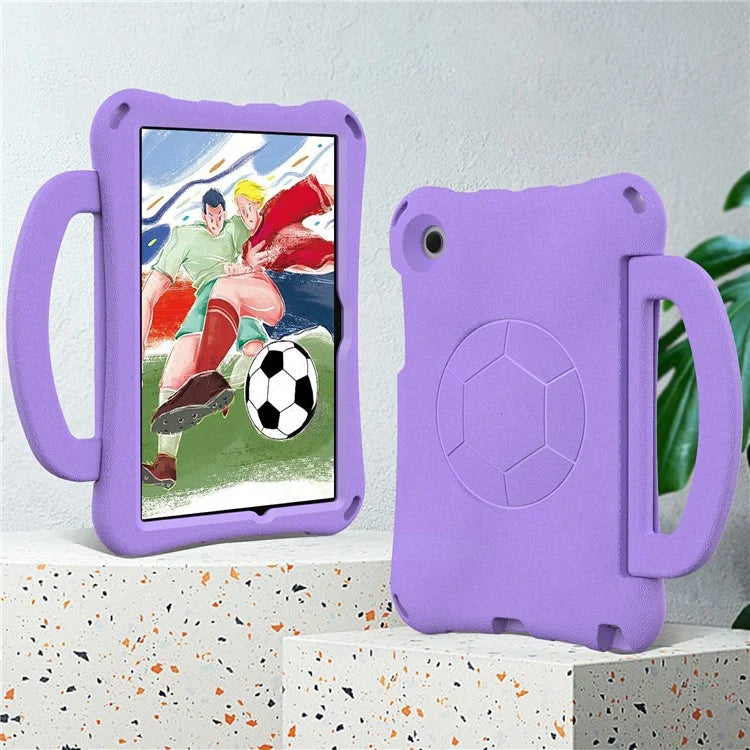 For Samsung Galaxy Tab A8 10.5 (2021) / (2022) EVA Case Soccer Pattern Handle Kickstand Shoulder Strap Cover
