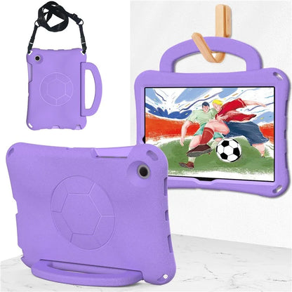 For Samsung Galaxy Tab A8 10.5 (2021) / (2022) EVA Case Soccer Pattern Handle Kickstand Shoulder Strap Cover