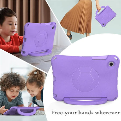 For Samsung Galaxy Tab A8 10.5 (2021) / (2022) EVA Case Soccer Pattern Handle Kickstand Shoulder Strap Cover