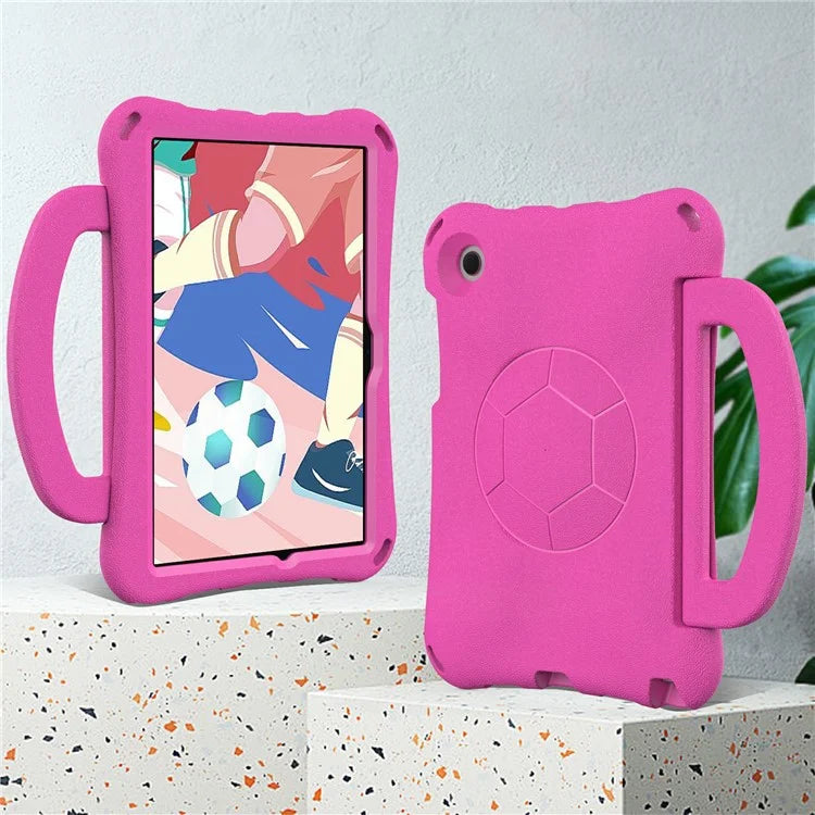 For Samsung Galaxy Tab A8 10.5 (2021) / (2022) EVA Case Soccer Pattern Handle Kickstand Shoulder Strap Cover