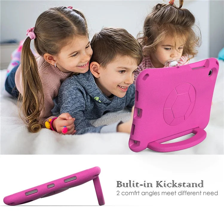 For Samsung Galaxy Tab A8 10.5 (2021) / (2022) EVA Case Soccer Pattern Handle Kickstand Shoulder Strap Cover