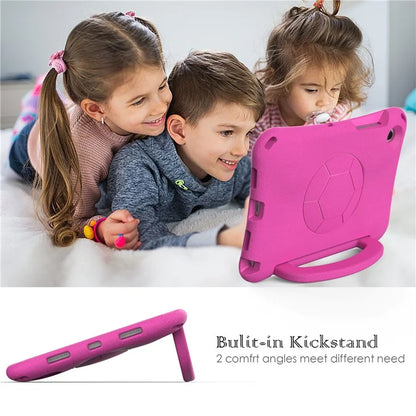 For Samsung Galaxy Tab A8 10.5 (2021) / (2022) EVA Case Soccer Pattern Handle Kickstand Shoulder Strap Cover