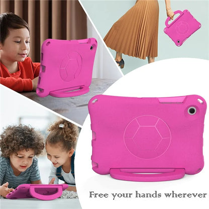 For Samsung Galaxy Tab A8 10.5 (2021) / (2022) EVA Case Soccer Pattern Handle Kickstand Shoulder Strap Cover