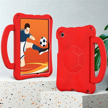 For Samsung Galaxy Tab A8 10.5 (2021) / (2022) EVA Case Soccer Pattern Handle Kickstand Shoulder Strap Cover