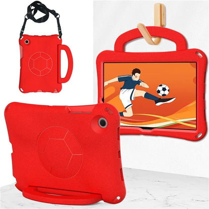 For Samsung Galaxy Tab A8 10.5 (2021) / (2022) EVA Case Soccer Pattern Handle Kickstand Shoulder Strap Cover
