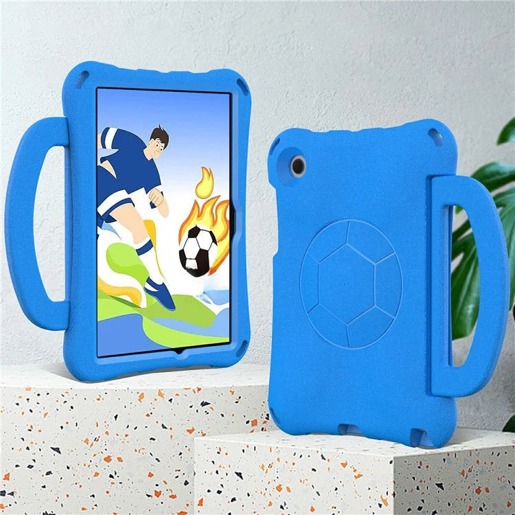 For Samsung Galaxy Tab A8 10.5 (2021) / (2022) EVA Case Soccer Pattern Handle Kickstand Shoulder Strap Cover