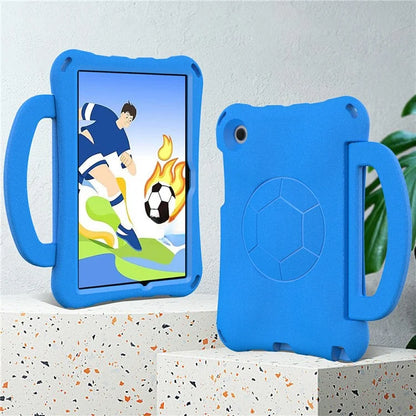 For Samsung Galaxy Tab A8 10.5 (2021) / (2022) EVA Case Soccer Pattern Handle Kickstand Shoulder Strap Cover